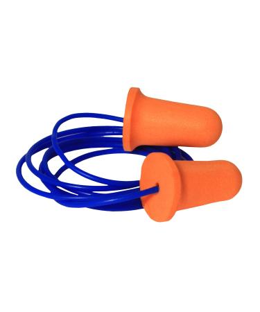 Radians FP81 Deviator 33 Disposable Corded Foam Bell Shaped NRR 33 Earplugs 100-Pack Orange