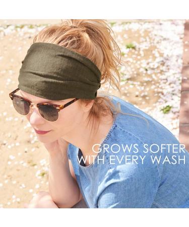 Casualbox | Linen Yoga Head Band Bandana Natural Elastic Hairband Sports Fashion Wrap Black(Size: One Size) - Buy Online on GoSupps.com