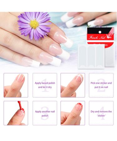 1200 pcs Self-Adhesive French Manicure Nail Sticker Set - White Half-Moon Shaped Decals for Nail Design (25 Sheets) - Buy Online on GoSupps.com