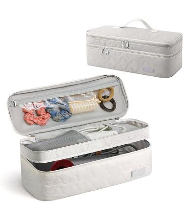 YOXIER Dual Zipper Hair Tool Pouch Travel-friendly Dryer Holder Bag Layer Curling Iron Storage with Closure for Home Beige - Buy Online on GoSupps.com
