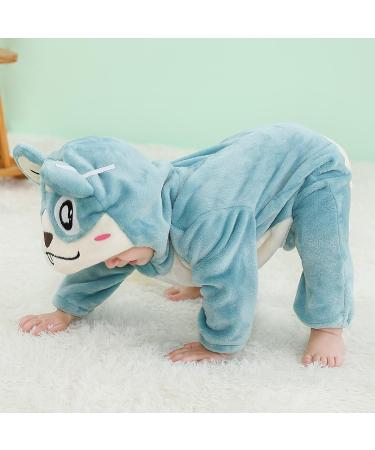 COOKY.D Baby Hooded Rompers | Winter Flannel Jumpsuit Pajamas | 3-6 Months Hamster Design - Buy Online on GoSupps.com