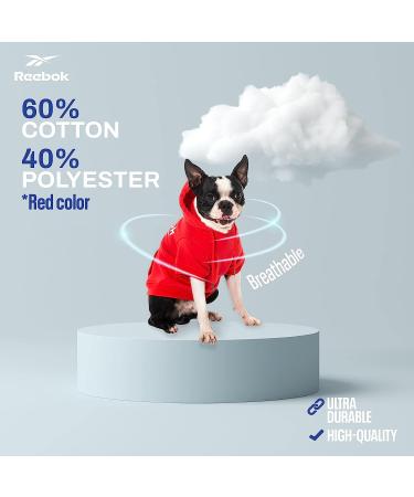 Reebok Red Fleece Dog Hoodie with Leash Hole | Premium Winter Sweater for Small, Medium, and Large Dogs - Buy Online on GoSupps.com