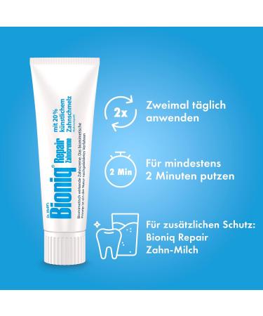 Bioniq Repair Toothpaste - 6 x 75 ml | Fluoride-Free Repairing Toothpaste with Artificial Enamel for Ultimate Oral Care - Buy Online on GoSupps.com