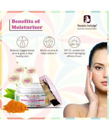 Passion Indulge Pink Mania AHA BHA Face Moisturizer Purifying & Oil Controlling |reduces Acne with Turmeric & Green Tea For All Type Skin| ideal for tenagers - Buy Online on GoSupps.com