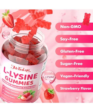 L-Lysine 1000mg Gummies Chewable Lysine Supplement for Adults & Kids Immune Support Essential Amino Acid Vegetarian Non-GMO Sugar-Free Gluten Free Strawberry Flavor 60 Counts 60 Count (Pack of 1) - Buy Online on GoSupps.com