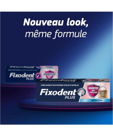 Fixodent Cr me Adh sive Plus Barri re Anti-Particules Pour Proth ses Totales et Partielles Go t Neutre Tenue Et Confort Tout Au Long De La Journ e Arome Frais Fixodent Cr me fixative PLUS Barri re Anti-particules Fresh 57g - Buy Online on GoSupps.com