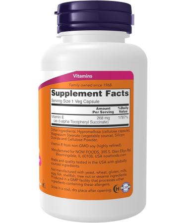 NOW Foods Vitamin E-400 Dry - 100 Caps (2 Pack) - Buy Online on GoSupps.com