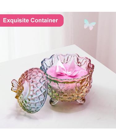 5 Pieces Large Body Powder Puff and Powder Container Crystal Case for Dust Puff Powder applicator with Box for Face and Body (Color Butterfly) Butterfly Color - Buy Online on GoSupps.com
