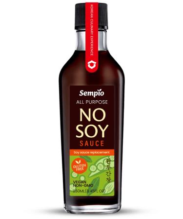 SEMPIO NO-SOY SAUCE - All-Purpose Seasoning Soy Sauce Alternative Multi-purpose condiment made with peas(8.45 Fl Oz 250ml) Gluten-Free Vegan Non-GMO