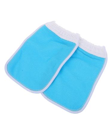 FOMIYES Bath Sponge Turkish Towel 2pcs Exfoliating Bath Gloves Bath Mitts Blue Body Rubbing Towel Shower Washcloth for Kids Adults Bathing Shower Removing Dead Skin Tools Turkish Towel