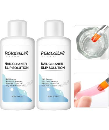 PEACECOLOR 60ML Slip Solution Cleanser Plus 2PC Set Professional for Poly Extension Nail Gel Builder Nail Gel Nail Tips & Extensions Home Salon DIY Nail Art Use Gifts for Women color 196 - Buy Online on GoSupps.com