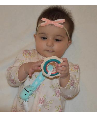 Pacifier Clip Holder Leash for Baby Boy Girl Newborn Toddler Teether Teething Dummy - 4 Pack Blue Girls Design - Buy Online on GoSupps.com