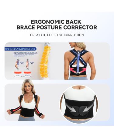 Back Brace Posture Corrector | Adjustable Shoulder Straightener for Pain Relief | Supports Scoliosis Hunchback & Thoracic Spine | Breathable Comfort - Medium Size - Buy Online on GoSupps.com