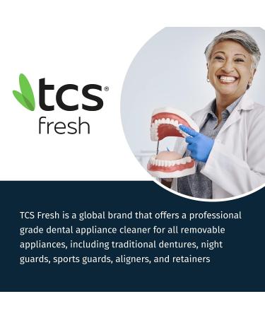 Professional Strength Dental Appliance Cleaner Set - TCS Fresh Concentrated Solution with Soft Bristle Brush (6 Month Supply) - Buy Online on GoSupps.com