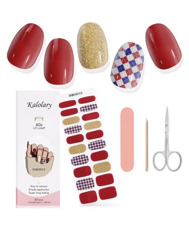 Kalolary Gel Nail Polish Strips Nail Gel Art Sticker Waterproof Full Nail Wraps Decal Sets with Scissors Nail File and Stick for Women Girls Nail Art Decor (UV/LED Lamp Required)-10