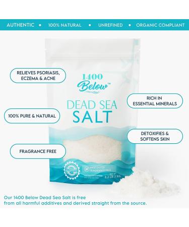 Dead Sea Salt Fine Grain Bath Soak and Body Scrub - 100% Pure, Mineral-Rich Relief for Sore Muscles and Skin Conditions - Buy Online on GoSupps.com