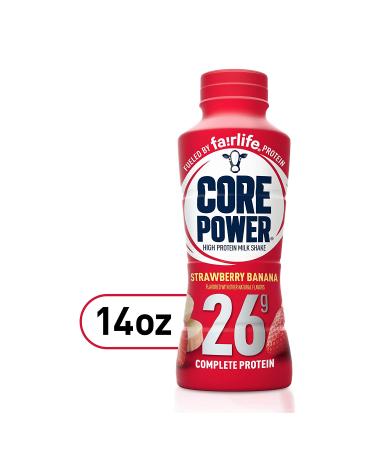 Fairlife Core Power 26g Protein Milk Shakes - Strawberry Banana - 14 Fl Oz (Pack of 12) - Buy Online on GoSupps.com