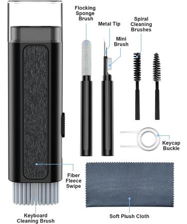 8 in 1 Supfine Airpods Pro Cleaning Kit - Multi-Function Cleaner for Earbuds, iPhone, iPad, Laptop - Black - Buy Online on GoSupps.com