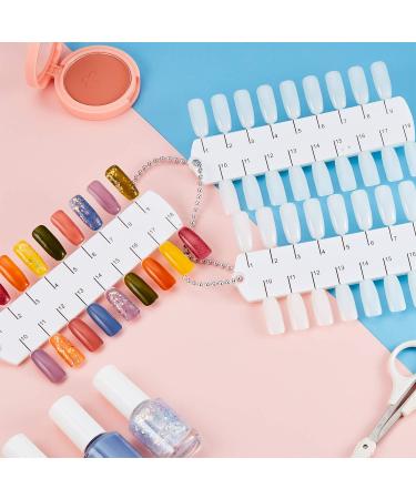 6 Sets Double Layer Nail Color Display Card with 216 Tips - Nail Design Practice Palette Board with Chain - Buy Online on GoSupps.com
