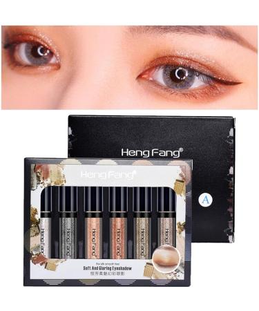 Eyeshadow - 6 Colors Liquid Eyeshadow Set | Waterproof Sparkly Eye for Women Girls Colorful Eyeliner Makeup Tool A:1-6# - Buy Online on GoSupps.com