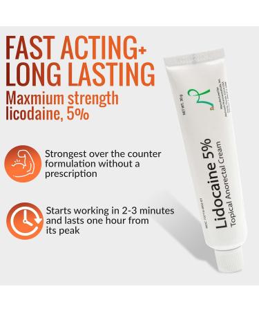 Lidocaine 5% Topical Anorectal Numbing Cream for Hemorrhoids & Anorectal Disorders - Buy Online on GoSupps.com