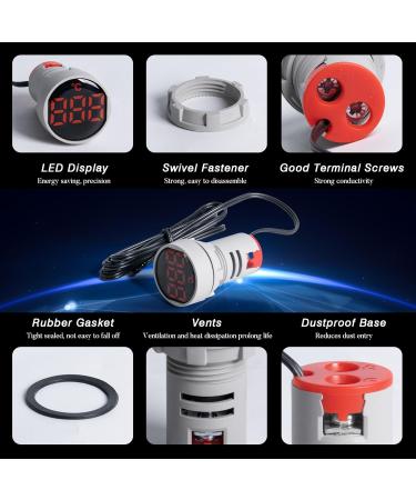 Buy FBBULES LED Digital Thermometer with Waterproof Probe - AC60-380V Temperature Meter for Aquarium | -20 to +199 | 1 PC Red - Buy Online on GoSupps.com