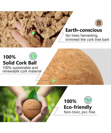 COENGWO Cork Massage Ball Set - Myofascial Release & Trigger Point Therapy Kit with Carry Bag - 3 Balls for Muscle Knots & Deep Tissue Relief - Buy Online on GoSupps.com