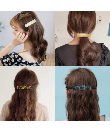 6 Pack Large Hair Barrettes for Women - Tortoise Design - Retro French Style Clips for Thick & Thin Hair - Buy Online on GoSupps.com