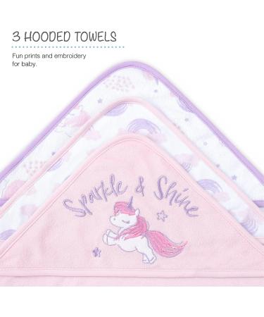 The Peanutshell Baby Bath Towel & Wash Cloth Set in Pink/Purple/White  23 Pieces  Unicorn & Rainbow - Buy Online on GoSupps.com
