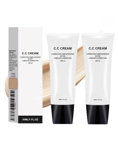 Kcaonni Cc Cream for Older Women Cc Cream With Spf 43 Self-Adjusting Moisturizing Sunscreen Foundation Mature Skin Formula Conceals & Hydrates Reduces Appearance Aging Signs (NATURE 2PCS)