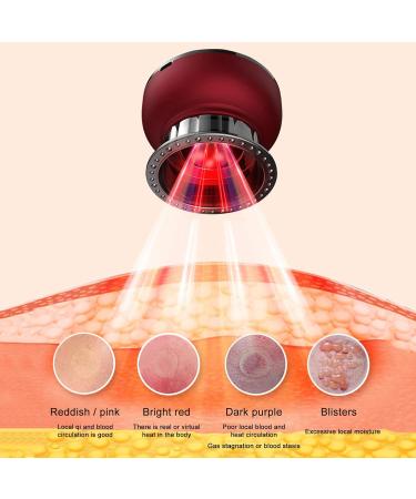 Electric Cupping Massage Device - Intelligent 12 Gear Guasha for Neck Shoulder & Back Relief - Air Leaf Red - Buy Online on GoSupps.com