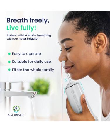Nasal Irrigation System for Sinus Relief - Portable Cordless Electric Neti Pot Nose Cleaner - Sinus Flush Kit for Adults & Kids Home & Travel with 4 Rinse Modes 4 Nozzles 30 Salt Packs Standard - Buy Online on GoSupps.com