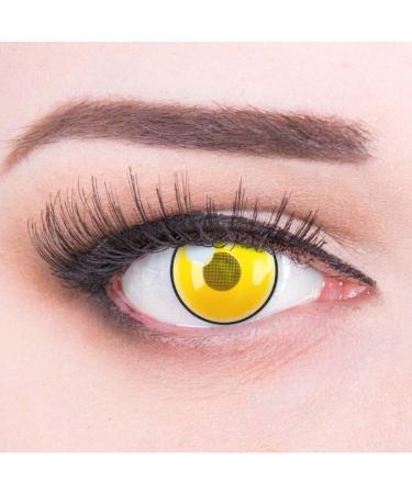Yellow Demon Nezuko Colored Contact Lenses - Highly Opaque Anime Cosplay Lenses for Halloween - Free Lens Container - 1 Pair (No Prescription) - Buy Online on GoSupps.com