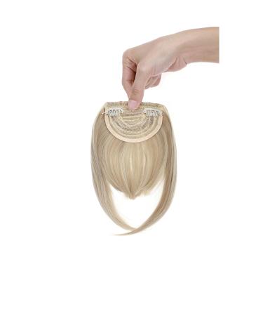 Fashion Clip In Bangs Hair Extensions Front Full Neat Bangs Fringe 2 Clips One Piece Thick Straight Hairpiece Accessories Hairpiece For Women Sandy Blonde & Bleach Blonde