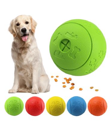 Mekeet dog ball snackball dog toys feed ball treats toy ball made of rubber non -toxic bite -proof toy ball for pet dogs iq training ball (green)