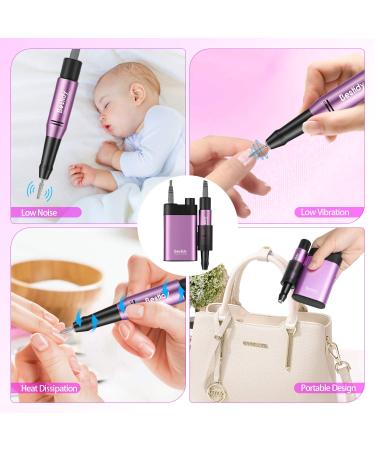 Bestidy 30000RPM Rechargeable Nail Drill Kit for Acrylic and Gel Nails - Professional Efile for Manicure, Pedicure, and Polishing (Purple) - Buy Online on GoSupps.com