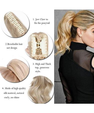 12 Inch Ombre Ponytail Extension | Long Curly Clip-in Claw Hairpiece | Dark Black Synthetic Hair - Real Natural Look - Buy Online on GoSupps.com