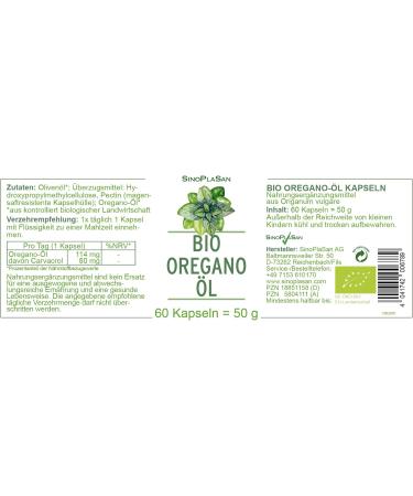 Organo Oil Capsules - 60 Vegan Gelatin-Free Gastro-Resistant | Origanum Vulgaris with Carvacrol | Sinoplasan - Shop Internationally - Buy Online on GoSupps.com
