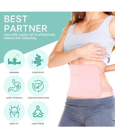 Organic Castor Oil Pack for Liver & Waist | Reusable Cotton Flannel | Soft Ligaments | Culinary Use | Pink - Buy Online on GoSupps.com