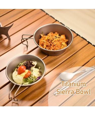 Boundless Voyage Titanium Camping Bowl Cup Set with Handle Lid - 350ml/520ml - Outdoor Hiking Portable Mug Tableware - 2 Pcs (350ml+520ml) - Buy Online on GoSupps.com