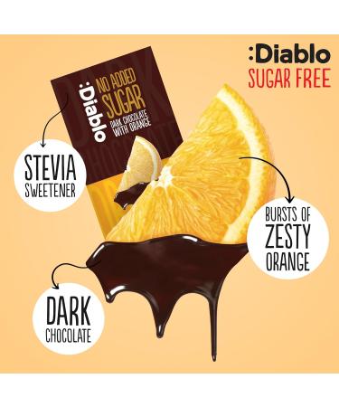  Diablo Diablo Pack of 3 Dark Chocolate Bars with Orange | No Added Sugar Gluten-Free | Suitable for Diabetics | Ideal for Gifting | 75g - Buy Online on GoSupps.com