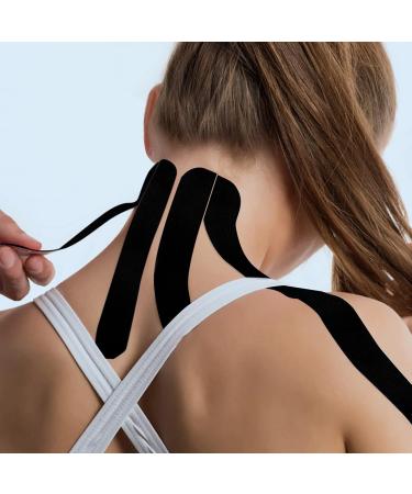 Kinesiology Tape - 1 Roll Cotton Elastic Athletic Tape for Injuries & Muscle Support - Black Adhesive Sports Bandage - Buy Online on GoSupps.com