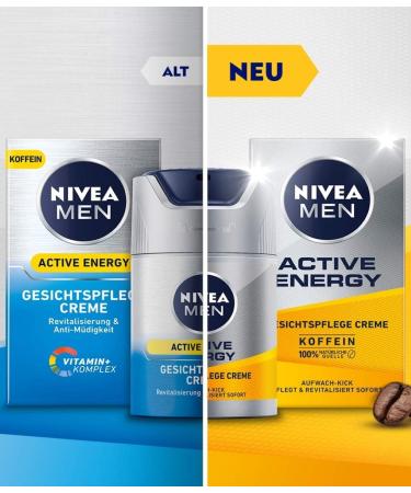 NIVEA MEN Active Energy Face Care Cream (50 ml) Revitalising Face Cream for Men Fast Absorbing Moisturiser Against Signs of Fatigue - Buy Online on GoSupps.com