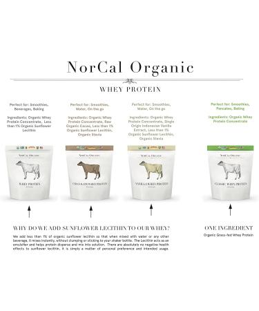 Norcal Organic Grass Fed Whey Protein Powder - Vanilla | Natural and Certified Organic - Buy Online on GoSupps.com