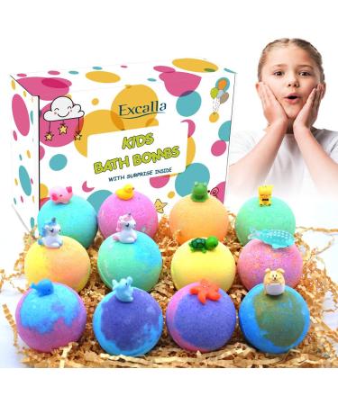 12-Pack Kids Bath Bombs with Surprise Toys - Vegan Essential Oil Spa Fizzies for Girls & Boys | Handmade Gift Set for Skin Moisturizing | Kid-Safe Bubble Bath Balls Kit - Buy Online on GoSupps.com