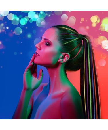 HIFOT 50 Pieces Coloured Hair Extension Synthetic Hair pieces for women Hairpieces hair braiding kit crochet hook hair extensions Pliers with 100 Beads for Girls Women - Buy Online on GoSupps.com