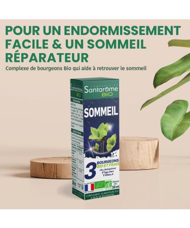 Santarome Bio - Organic Sleep - Bud macerate - Sleep Supplement - Gemmotherapy - Hawthorn Fig Linden - Bottle 30 ml | France - Buy Online on GoSupps.com