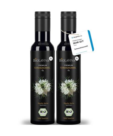 lm hle Schwarzk mmel Organic Black Seed Oil - 1st Pressing - 100% Cold Pressed - 100% Egyptian - Natural - Miron Purple Glass Light Protection Bottle - Mill Freshness - Set of 2 Bottles