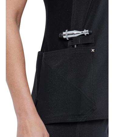 Cherokee iFlex Women Scrubs Top V-Neck CK711 - Large, Black - Buy Online on GoSupps.com