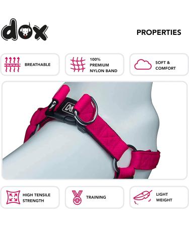 DDOXX Air Mesh Step-In Dog Harness - Adjustable Pink Puppy Harness for All Sizes - Small (45-63 cm) - International Shipping Available - Buy Online on GoSupps.com